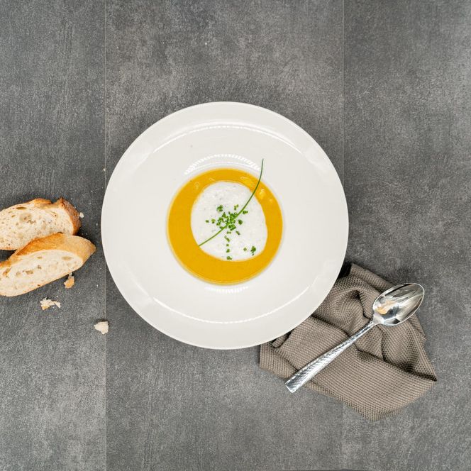 Altes Sägewerk Vorspeise Kürbis Kokos Suppe s'ammertal kocht 2026