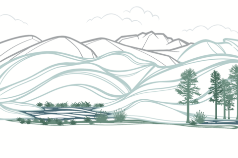 Eine Illustration des Ammertals, als es in der Eiszeit unter Gletschern lag.